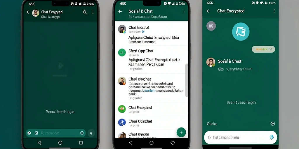 Antarmuka aplikasi 66K yang aman dan user-friendly untuk chatting.