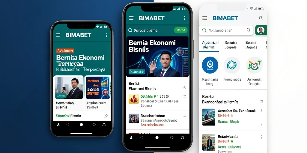 Tampilan antarmuka aplikasi Ekonomi Bisnis BIMABET yang informatif.