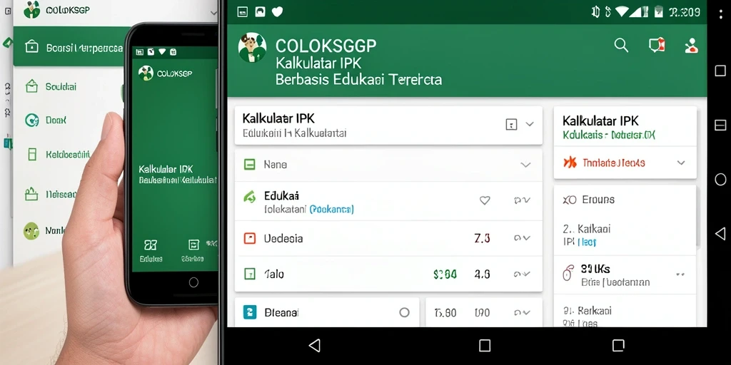 Screenshot antarmuka COLOKSGP yang menampilkan Kalkulator IPK.