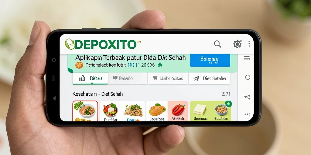 Tampilan antarmuka DEPOXITO yang user-friendly untuk Diet Sehat.