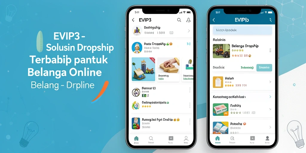 Tampilan antarmuka <strong>EVIP3</strong> yang memudahkan pengguna dalam dropshipping.