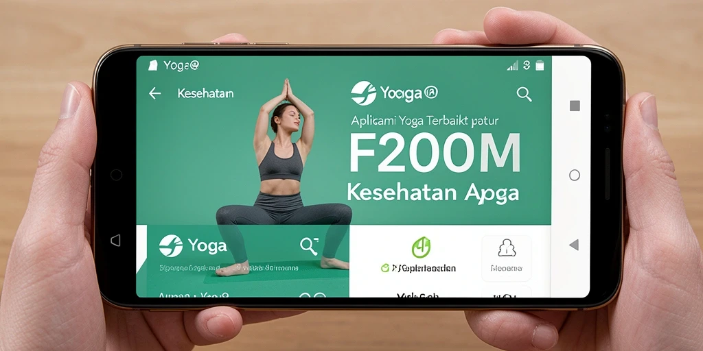 Antarmuka aplikasi F200M yang intuitif dan menarik untuk latihan Yoga.