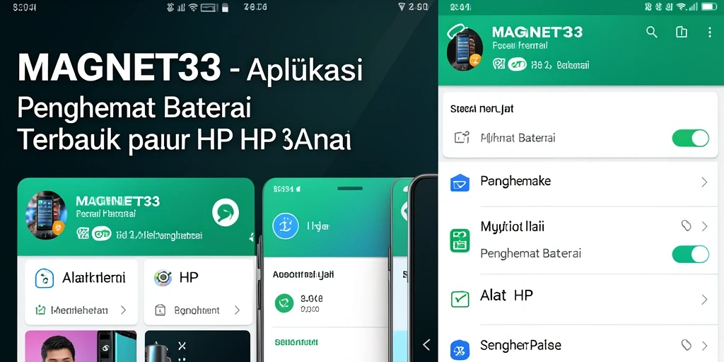 Tampilan antarmuka MAGNET33 yang memudahkan penghematan baterai.