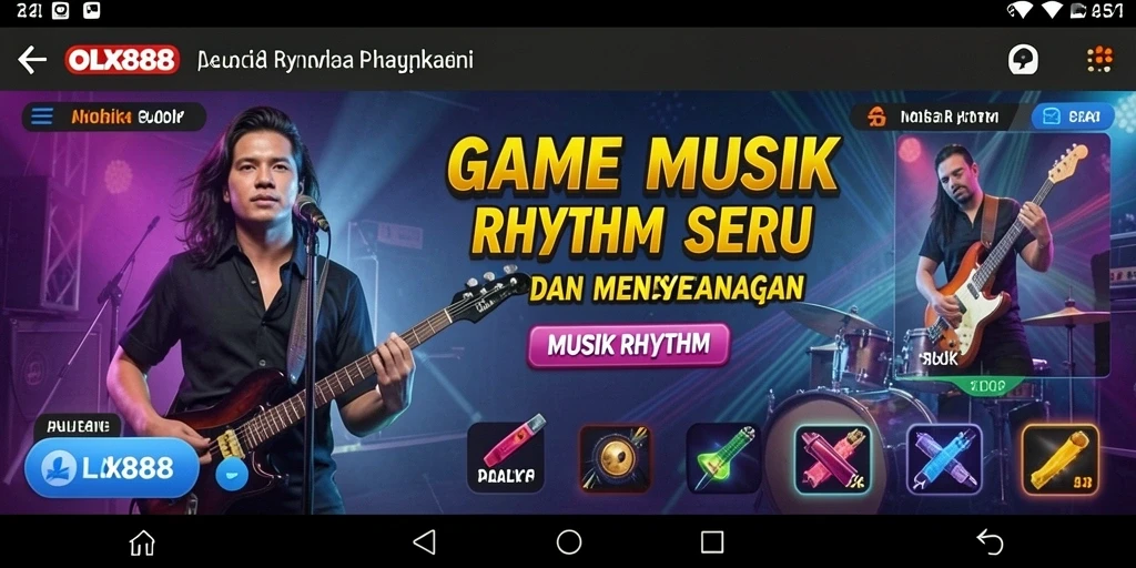 Tampilan antarmuka OLX888 yang menarik dan berwarna-warni.