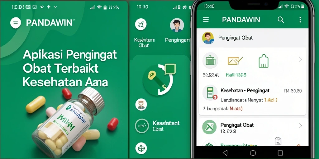 Antarmuka pengguna aplikasi pengingat obat PANDAWIN yang sederhana dan intuitif.