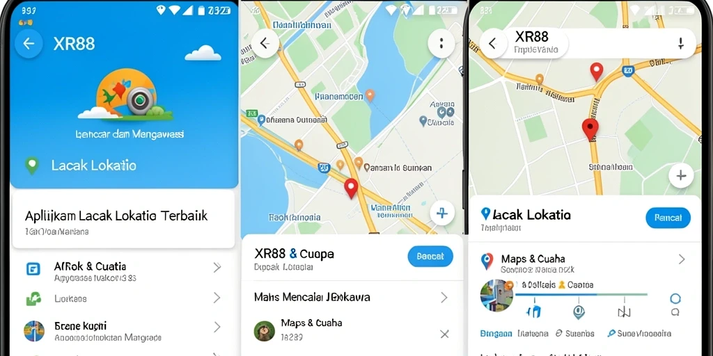 Antarmuka XR88 yang mudah digunakan dan akurat untuk lacak lokasi.