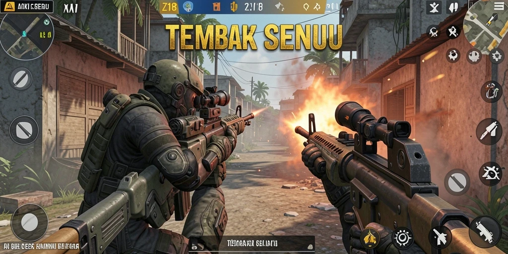 Antarmuka permainan <strong>Z18</strong> yang menarik dan intuitif saat bermain Tembak Senjata.