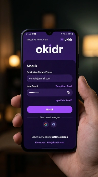 Panduan Masuk Akun okidr untuk Pengguna Android